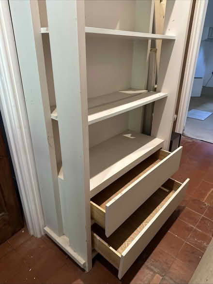 Photo of free Tall wooden bookshelf and drawers (Haslemere Surrey) #3