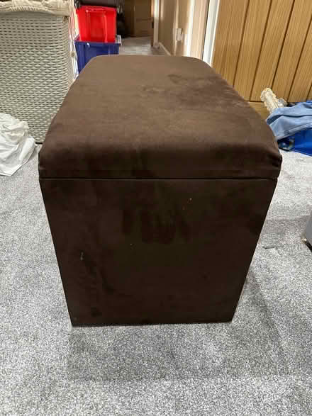 Photo of free Brown suede effect storage/bedding box/ottoman (Astley Village PR7) #3
