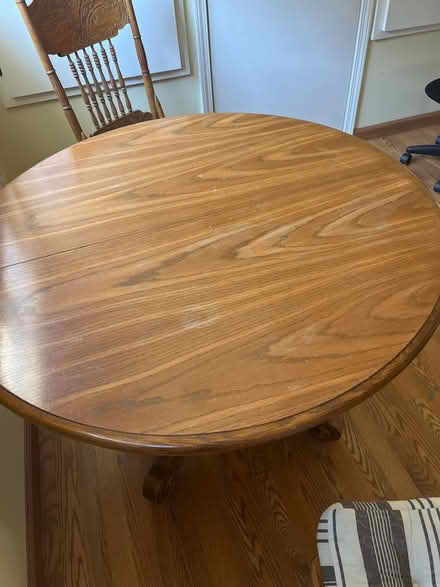 Photo of free 40” Round Oak Table with 2 Chairs (Moorpark & Bascom) #2