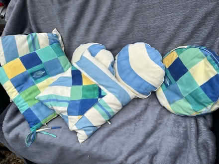 Photo of free Six garden cushions (Hertford Heath SG13) #3