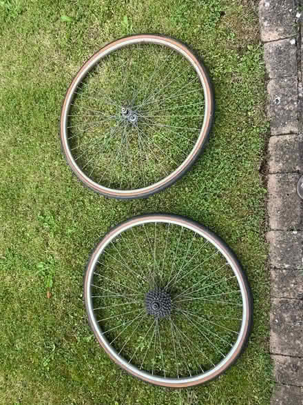 Photo of free 2 bike wheels inc tyres.26’’66cm (Tattenhall CH3) #1
