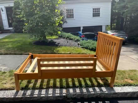 Photo of free Land of Nod twin wood bed frame (192 Carlton Road, Waban) #1