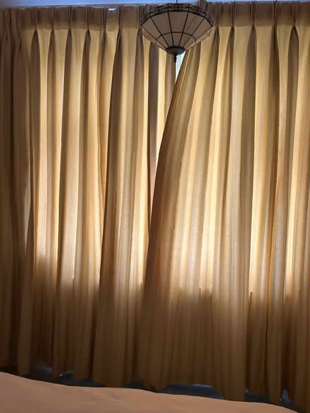 Photo of free Pair of triple pleated Dupion silk full length curtains (Tolworth KT6) #2