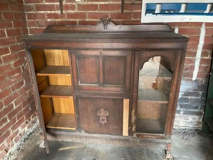 Photo of free Old wooden unit / sideboard desk (New Malden SW20) #1