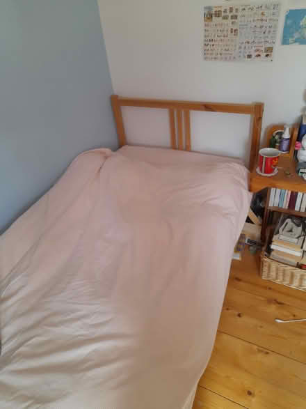 Photo of free Single wooden bed & mattress (Dun Laoghaire A96) #1