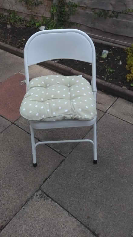 Photo of free White metal chair. (Ladybridge BL3) #1