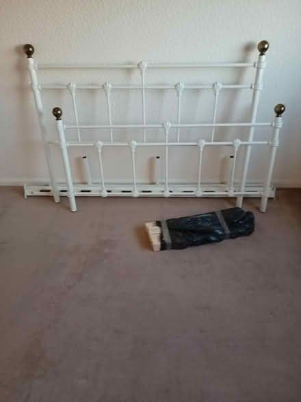 Photo of free 4'6" Double bed frame, no bolts (Swanwick DE55) #1