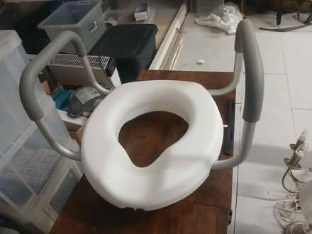 Photo of free Raised toilet seat with handles (Monks Orchard BR3) #2