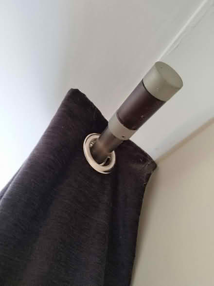 Photo of free Black curtains & silver pole (Alderney, Poole. BH12) #2