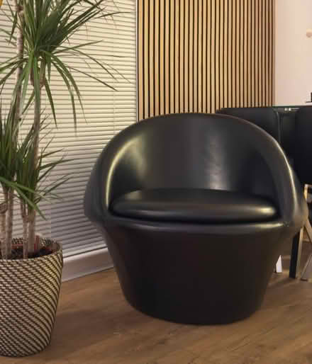 Photo of free Black Faux Leather Tub Chair (B5) #1
