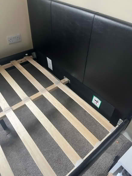 Photo of free Faux leather wooden bed frame (Tudeley) #2