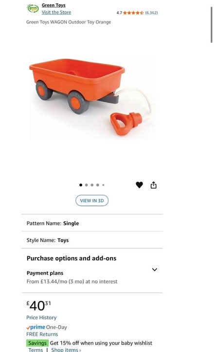 Photo of free Kids Wagon from Green Toys -Orange (Kingswood KT20) #4