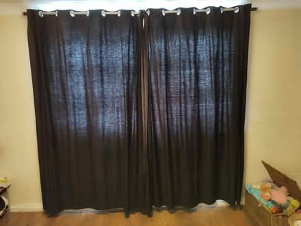 Photo of free Black curtains & silver pole (Alderney, Poole. BH12) #1
