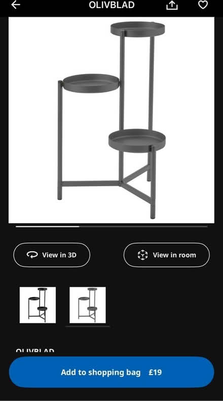 Photo of free Plant stand, 3 tier, IKEA, black (Kingswood KT20) #3