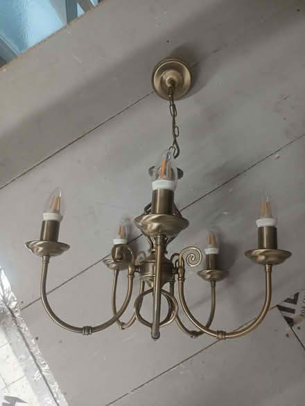 Photo of free Brass effect pendant light (Monks Orchard BR3) #3