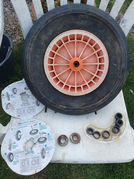 Photo of free Large wheelbarrow wheel (38cm/15" diam) fissured flat tyre (Wigmore HR6) #4