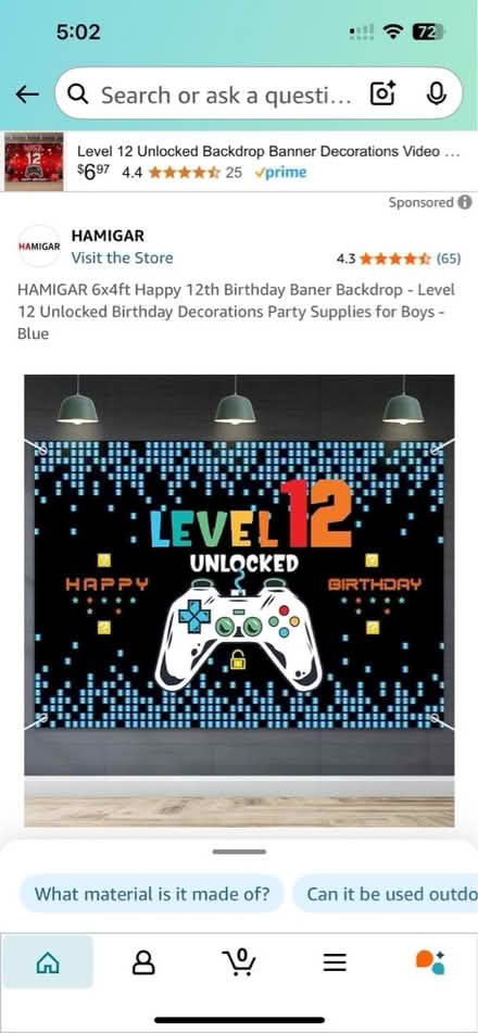 Photo of free Gaming birthday banner 12 yr old (Falls Church, VA) #1