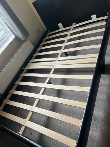 Photo of free Faux leather wooden bed frame (Tudeley) #1