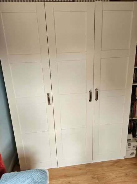 Photo of free IKEA Pax wardrobe, 3-door, white (Bloxham OX15) #1