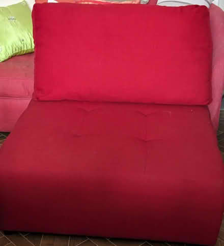 Photo of free John Lewis Red Single Armless Sofa (Holland Park W11) #1