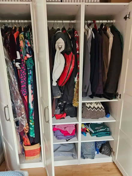 Photo of free IKEA Pax wardrobe, 3-door, white (Bloxham OX15) #2