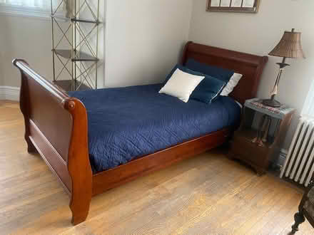 Photo of free Twin Sleigh Bed w/mattress (Northwest Yonkers) #1