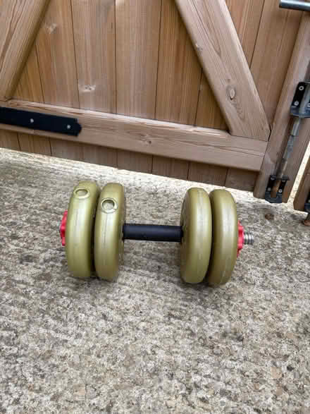 Photo of free 1x York Dumbell with 10kg weights (OX16 Cherwell heights) #2