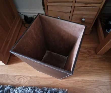 Photo of free Brown leather style square bin (Shinfield RG2) #2