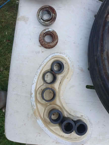 Photo of free Large wheelbarrow wheel (38cm/15" diam) fissured flat tyre (Wigmore HR6) #2