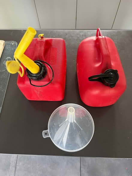 Photo of free 5L plastic petrol containers and funnels (Milton-under-Wychwood OX7) #1