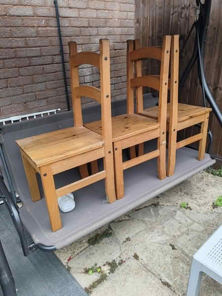 Photo of free 3 wooden chairs (RG2) #1