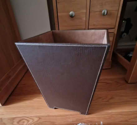 Photo of free Brown leather style square bin (Shinfield RG2) #1