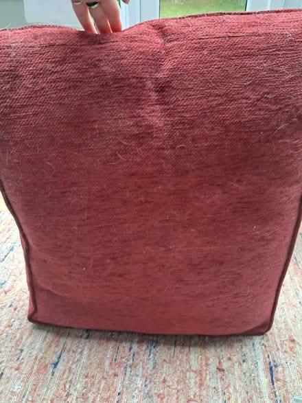 Photo of free 2x red sofa cushions (Weybridge KT13) #2
