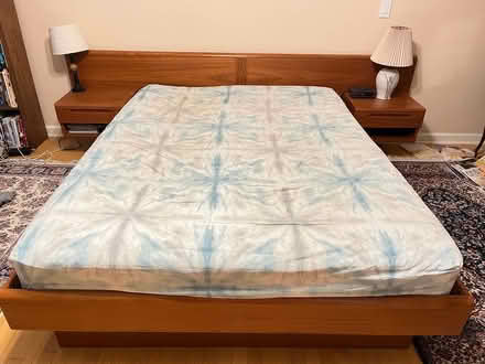 Photo of free Queen frame/mattress/nightstands (Oradell) #1