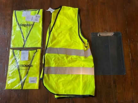 Photo of free 3 hi vis vests and clipboard (Leyton E11) #1