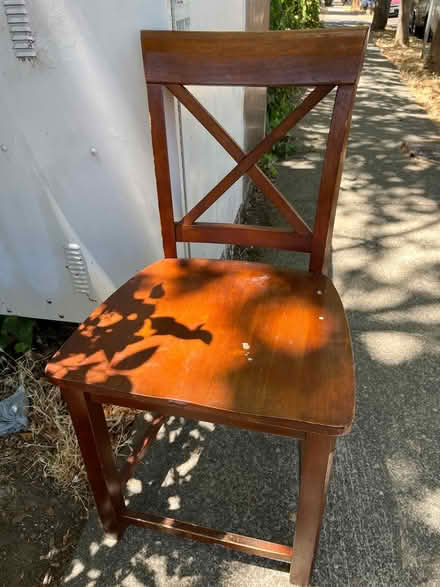 Photo of free Wooden chairs - 1 looks solid (27 Welch St San Rafael) #1