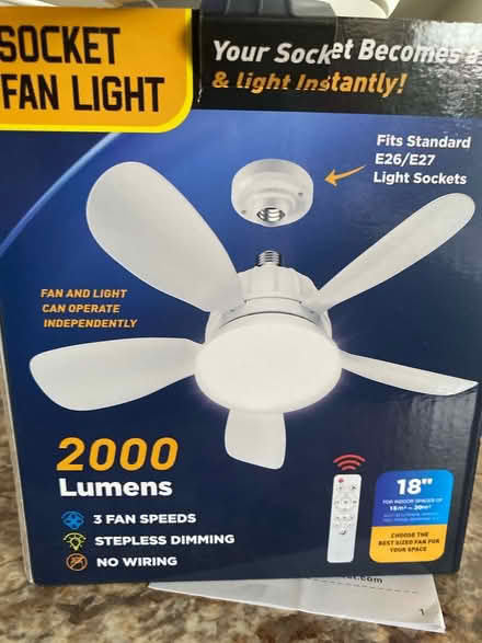 Photo of free Socket fan light (New Egypt, 08533) #4