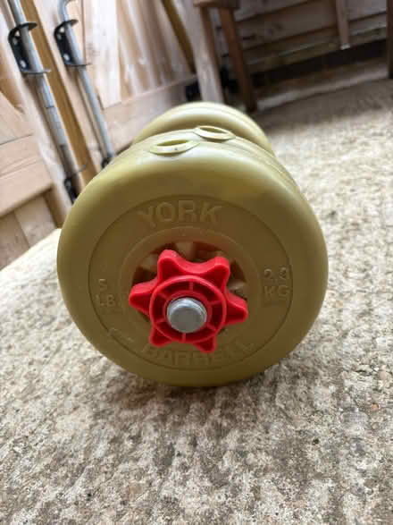 Photo of free 1x York Dumbell with 10kg weights (OX16 Cherwell heights) #1