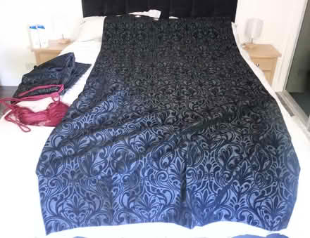 Photo of free Black Patterned Curtains (Backworth NE27) #1