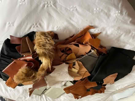 Photo of free assortment of pieces of leather, fake fur etc (Barwick-in-Elmet LS15) #1