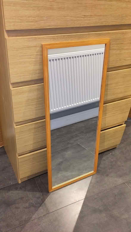 Photo of free Wooden framed rectangular mirror (Cubbington CV32) #1
