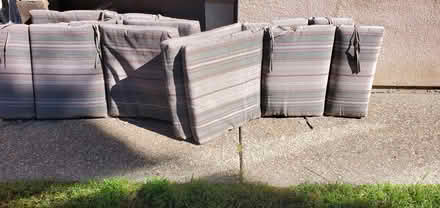 Photo of free 5 patio chair cushions (Fremont, near downtown BART) #2