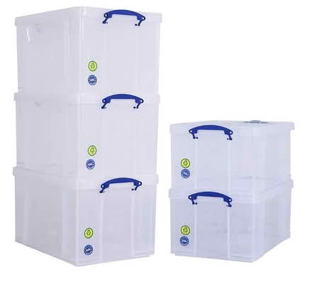 Photo of Large clear plastic strong storage boxes (Winnersh RG41) #1