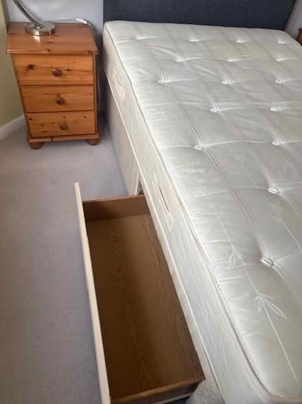 Photo of free Small Double Divan With Mattress, 2 Storage Drawers & Headboard (CT12) #2