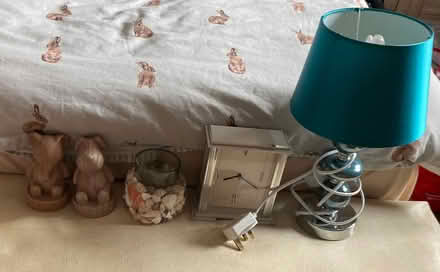 Photo of free Lamp, clock, candle holder & ornaments (Church Langley CM17) #1