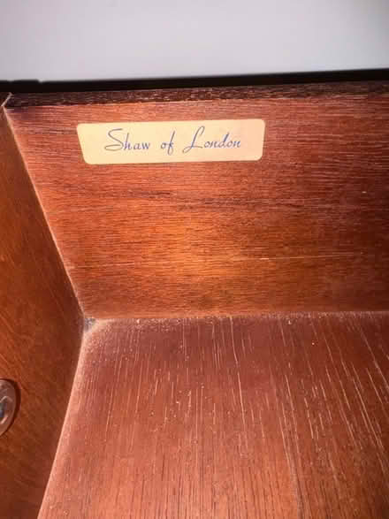 Photo of free Shaw of London mahogany chest of drawers (Seal TN15) #3