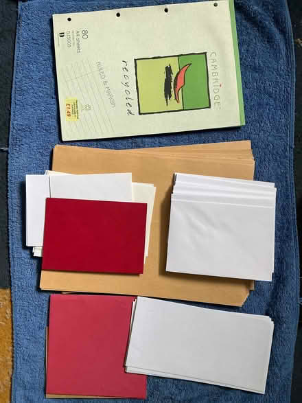 Photo of free Assorted envelopes and ruled A4 pad (Goldhanger CM9) #1