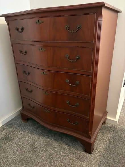 Photo of free Shaw of London mahogany chest of drawers (Seal TN15) #1