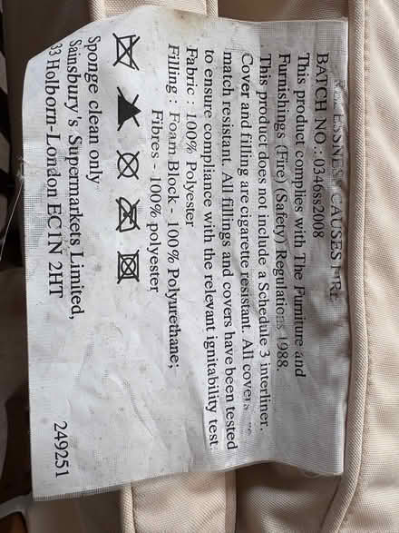 Photo of free Garden recliner cushion (Millhouses S7) #3