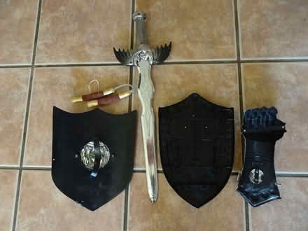 Photo of free Set of kids plastic shields, sword, glove and soft nunchuks (Bradville MK13) #2
